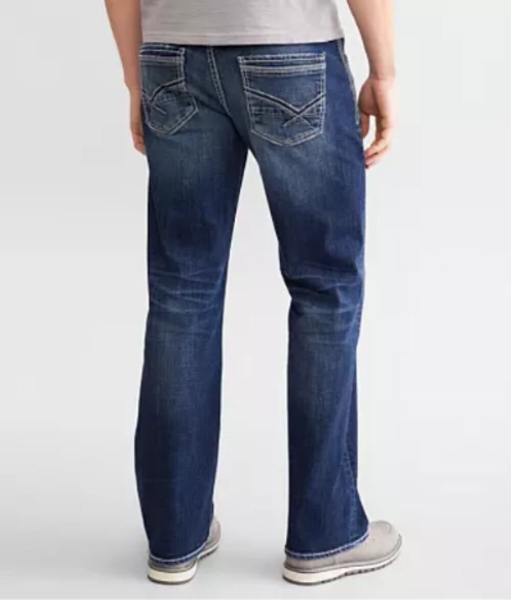 Buckle BKE Jake 32x36 Boot Cut Stretch Blue Jeans in Crestwood ABS15421
